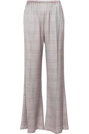 FORTE FORTE Pantalones acampanados con cuadros estampados