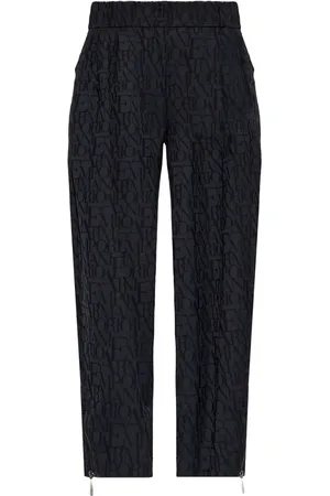 Emporio Armani Pantalones tapered con monograma estampado
