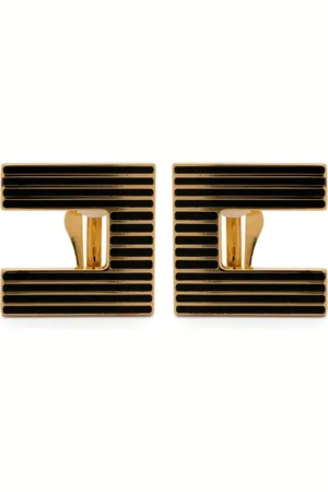 Elisabetta Franchi Aretes con logo y motivo de rayas