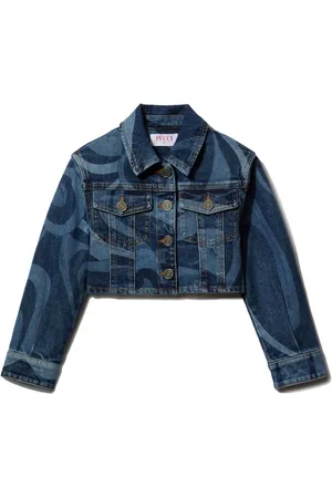 PUCCI Junior Chamarra de mezclilla con estampado Marmo