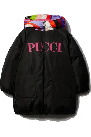 PUCCI Junior Chamarra capitonada con logo estampado