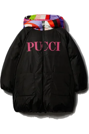 PUCCI Junior Chamarra capitonada con logo estampado