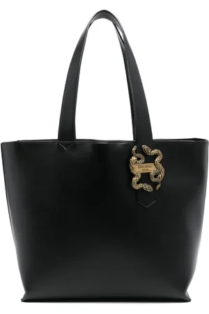 Roberto Cavalli Tote con cierre y aplique de serpiente