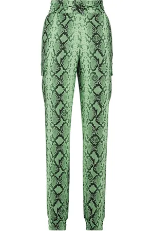 Philipp Plein Pantalones cargo con estampado de piel de serpiente