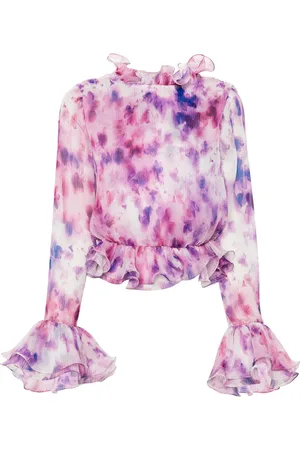 ROTATE Blusa de gasa con volantes