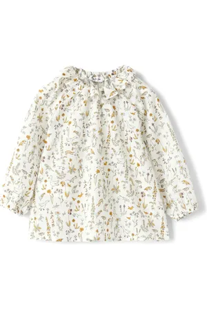 Il gufo Blusa con estampado floral y animales