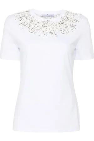 ERMANNO SCERVINO Playera con detalles de cristal y encaje