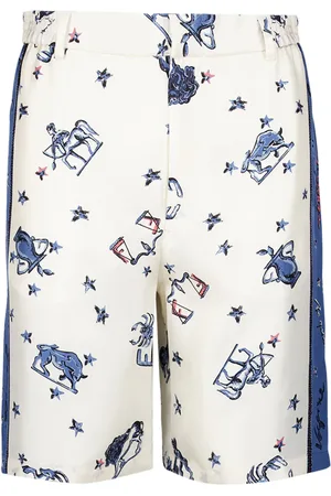 Fendi Shorts de seda con estampado Astrology