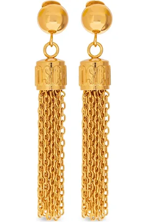 Moschino Aretes de clip con cadena