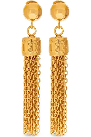 Moschino Aretes de clip con cadena