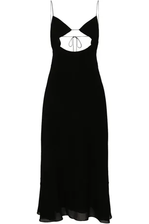 Saint Laurent Vestido midi con aberturas