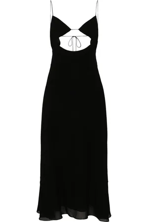Saint Laurent Vestido midi con aberturas