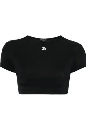 CHANEL Playera corta con logo CC 1990-2000