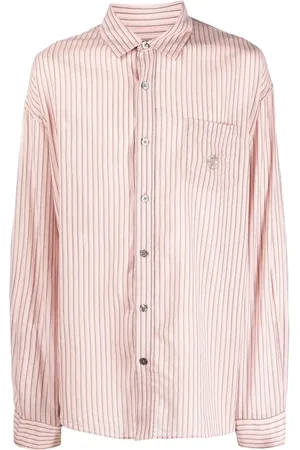 STUSSY Camisa con cuello italiano y motivo de rayas