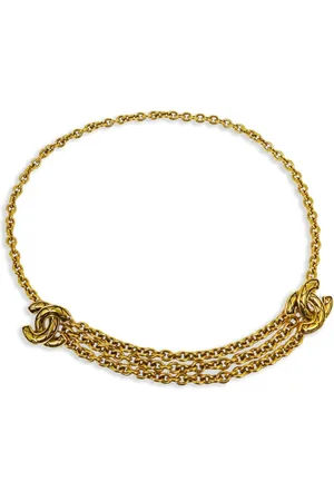 CHANEL Cinturón de cadena con logo CC 1990-2000
