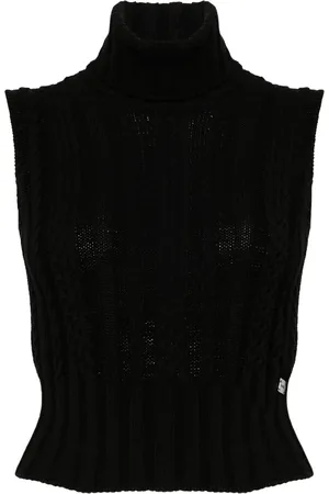 CHANEL Suéter tejido sin mangas con cuello de tortuga 2002