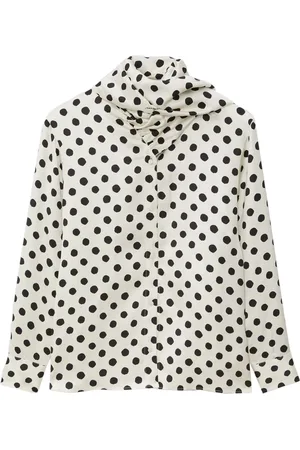 Msgm Camisa fruncida con estampado de lunares