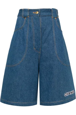 CHANEL Shorts de mezclilla con costuras en contraste 1990-2000