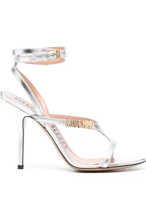 Moschino Sandalias con placa del logo tacón de 105mm
