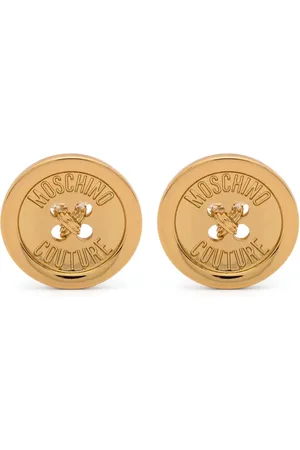 Moschino Aretes de clip con logo en relieve