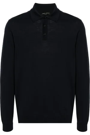 Roberto Collina Playera tipo polo de manga larga