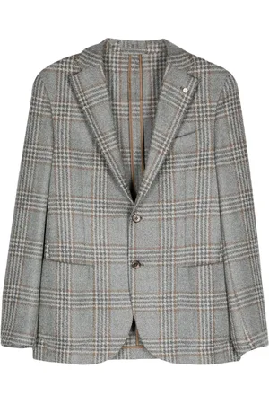 LUIGI BIANCHI MANTOVA Blazer con motivo de cuadros tartán