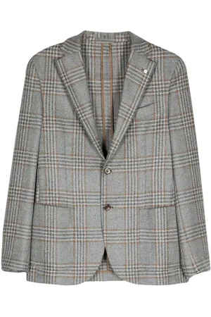 LUIGI BIANCHI MANTOVA Blazer con motivo de cuadros tartán