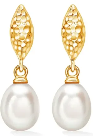 Dower and Hall Aretes con dije de perlas de agua dulce