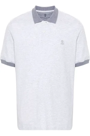 Brunello Cucinelli Playera tipo polo con logo bordado