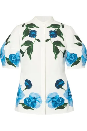 Erdem Blusa con mangas farol y estampado floral