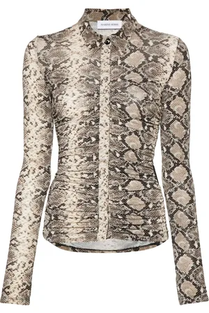Marine Serre Blusa con estampado de piel de pitón