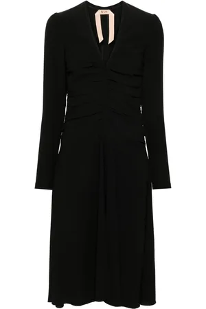 Nº21 Vestido midi con diseño drapeado