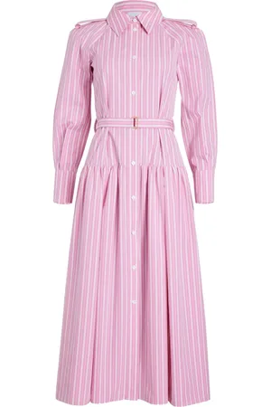 Patou Vestido camisero largo con motivo de rayas