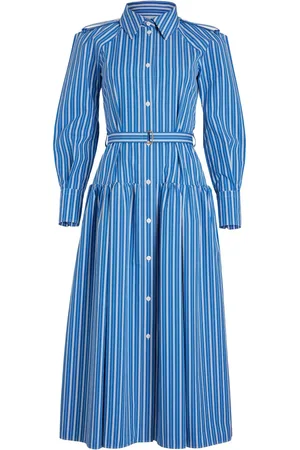 Patou Vestido camisero largo con motivo de rayas