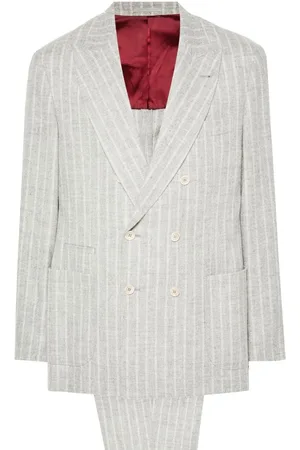 Brunello Cucinelli Traje con motivo de rayas