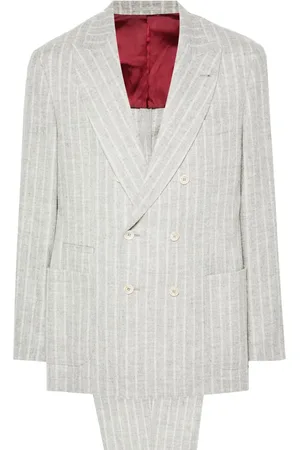 Brunello Cucinelli Traje con motivo de rayas