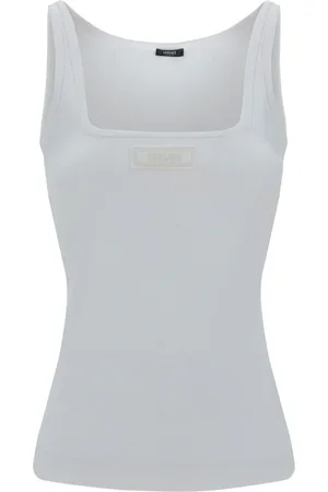 VERSACE Camiseta tejida de canalé con logo años 90