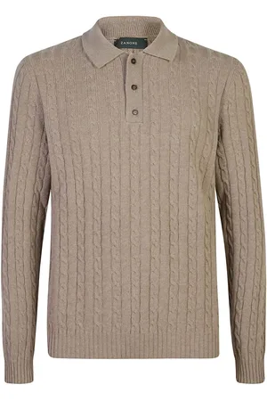 ZANONE Playera tipo polo en tejido de ochos