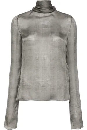 Saint Laurent Blusa con motivo de cuadros