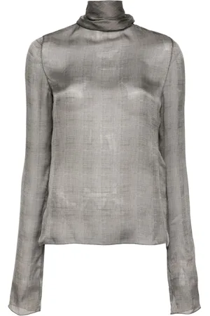 Saint Laurent Blusa con motivo de cuadros
