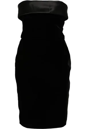 Saint Laurent Vestido corto con cuello alto