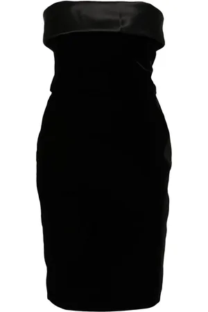 Saint Laurent Vestido corto con cuello alto
