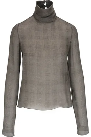 Saint Laurent Blusa con motivo de cuadros