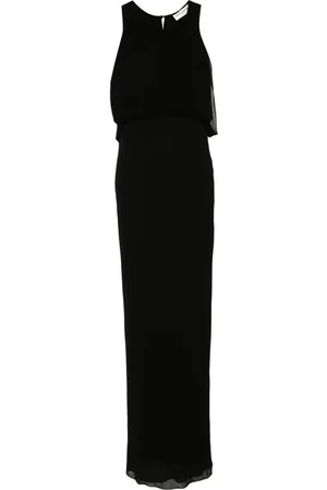Saint Laurent Vestido largo con diseño drapeado