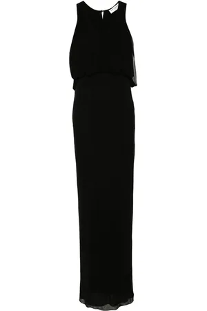 Saint Laurent Vestido largo con diseño drapeado