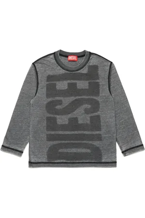 Diesel Playera manga larga con logo estampado