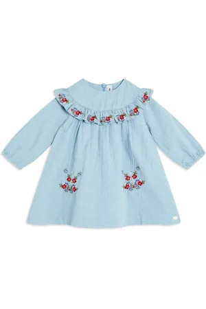 Tartine Et Chocolat Vestido con bordado floral y motivo de cuadros gingham