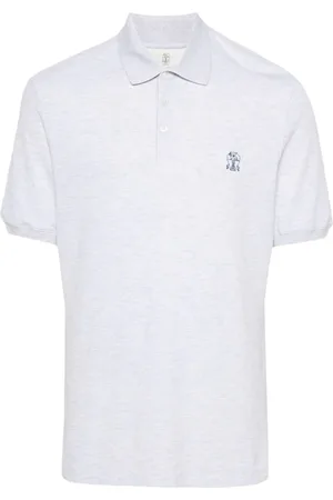 Brunello Cucinelli Playera tipo polo con logo estampado