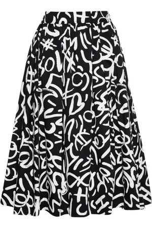 Moschino Falda midi de popelina