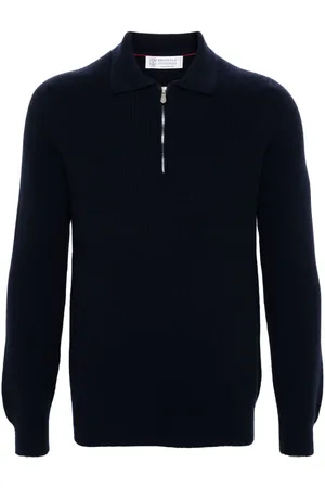 Brunello Cucinelli Playera tipo polo de cachemira
